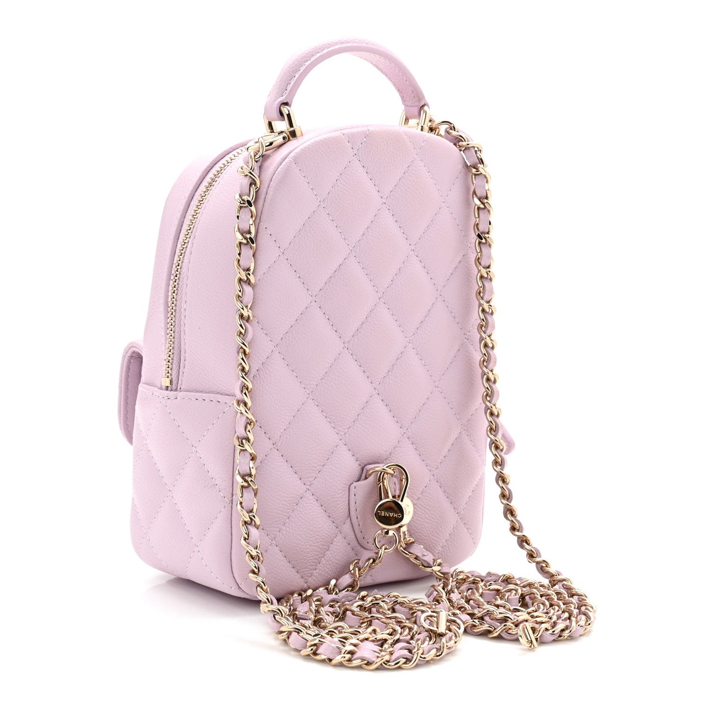 Caviar Quilted CC Mini Classic Backpack Light Purple