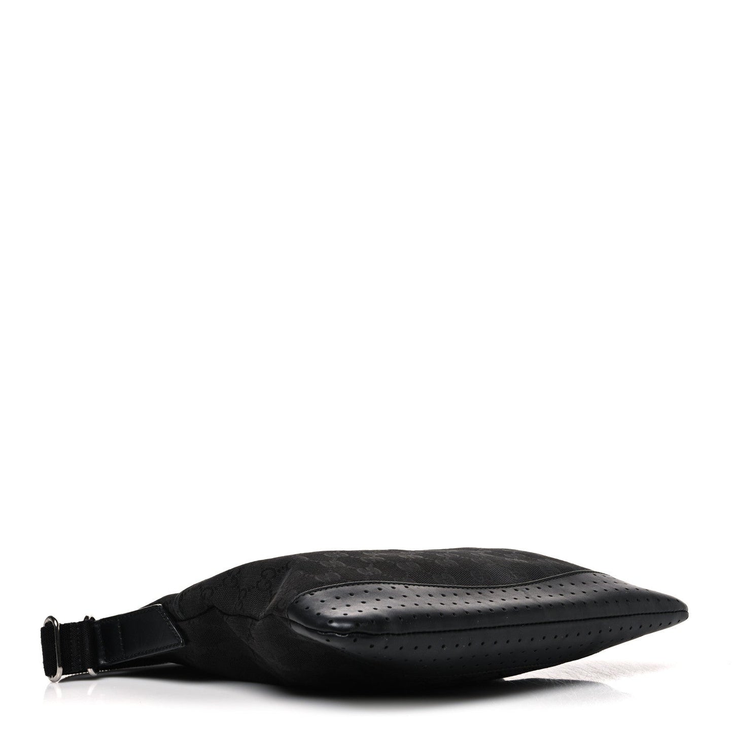Monogram Calfskin Perforated Medium Flat Messenger Bag Black