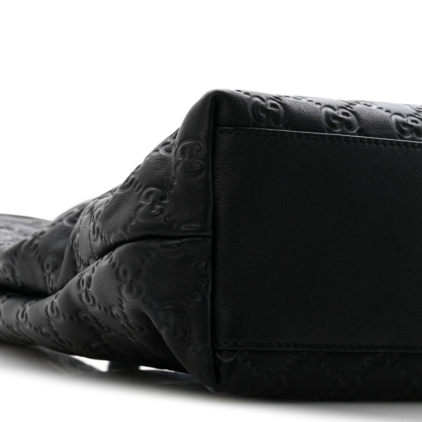 Guccissima Medium Zippered Shopping Tote Black