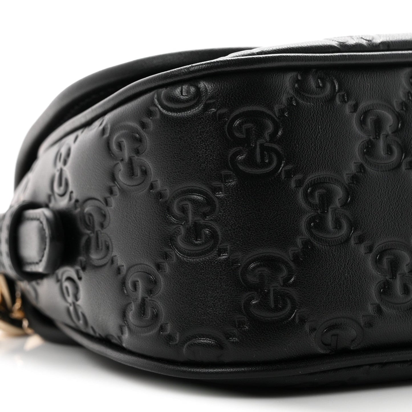 GG Calfskin Embossed Emblem Arabella Bag Black