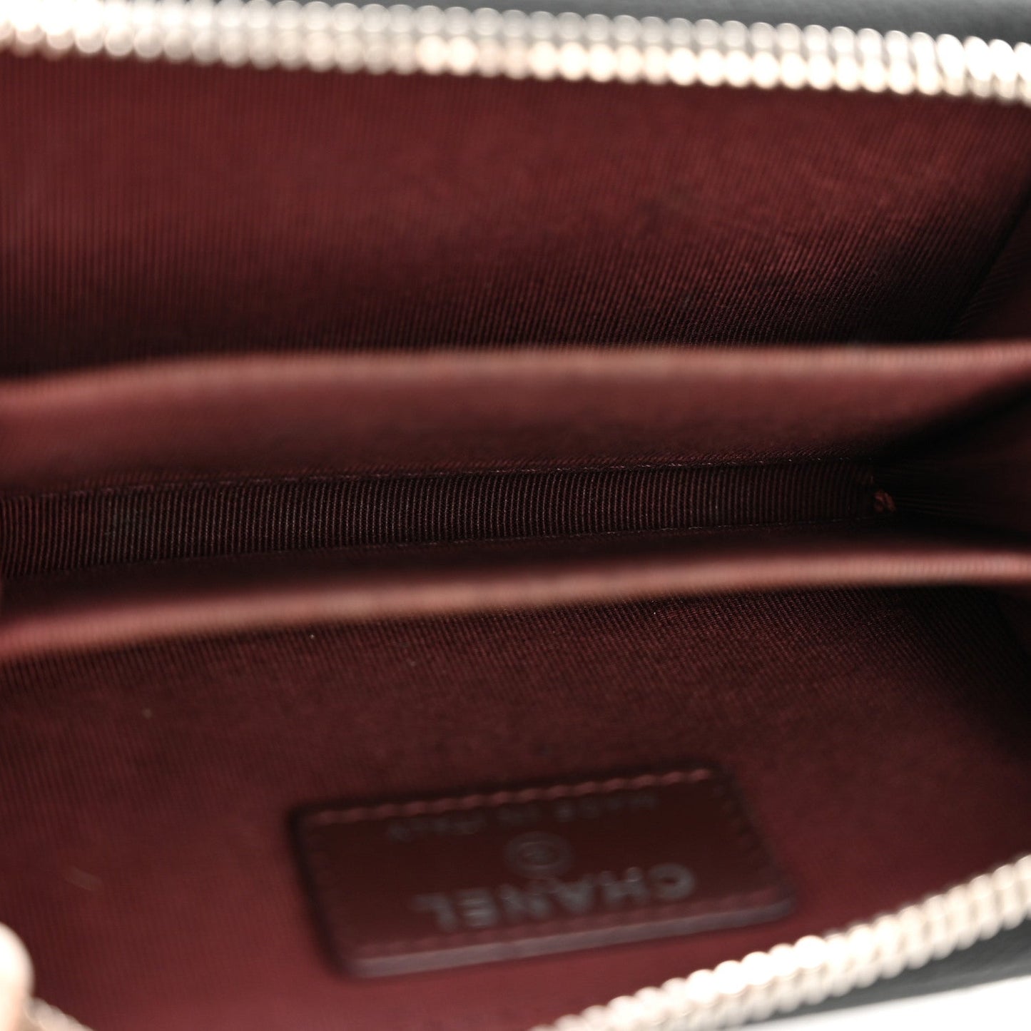 Caviar Quilted Zip Coin Purse Black Black