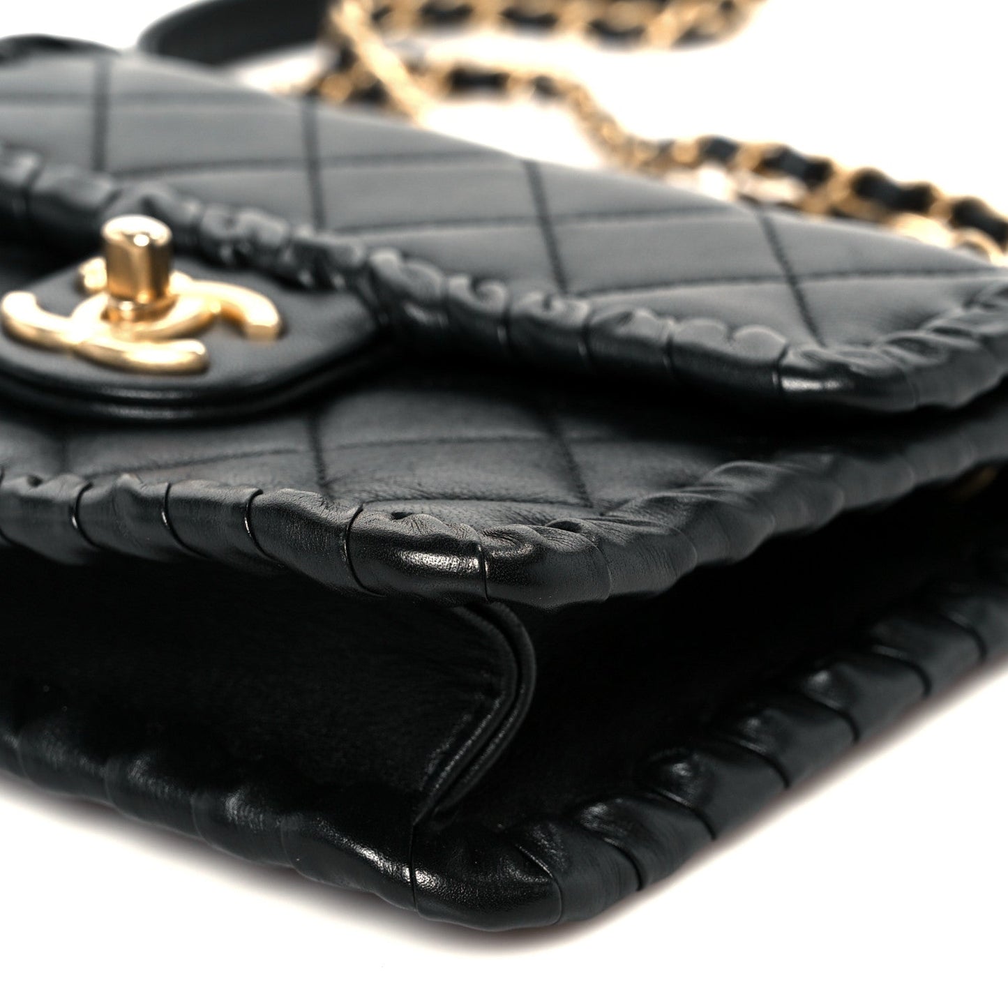 Calfskin Braided Mini My Own Frame Flap Black