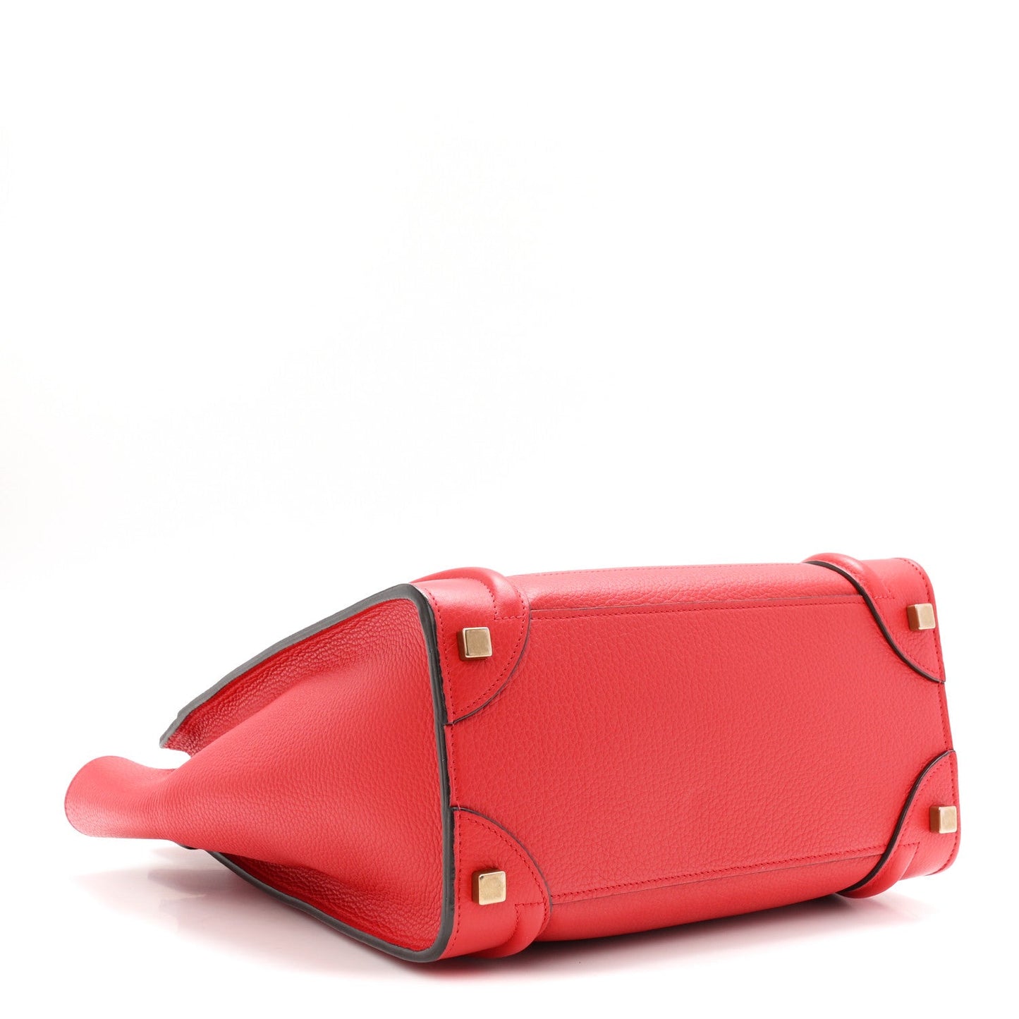 Drummed Calfskin Micro Luggage Coquelicot