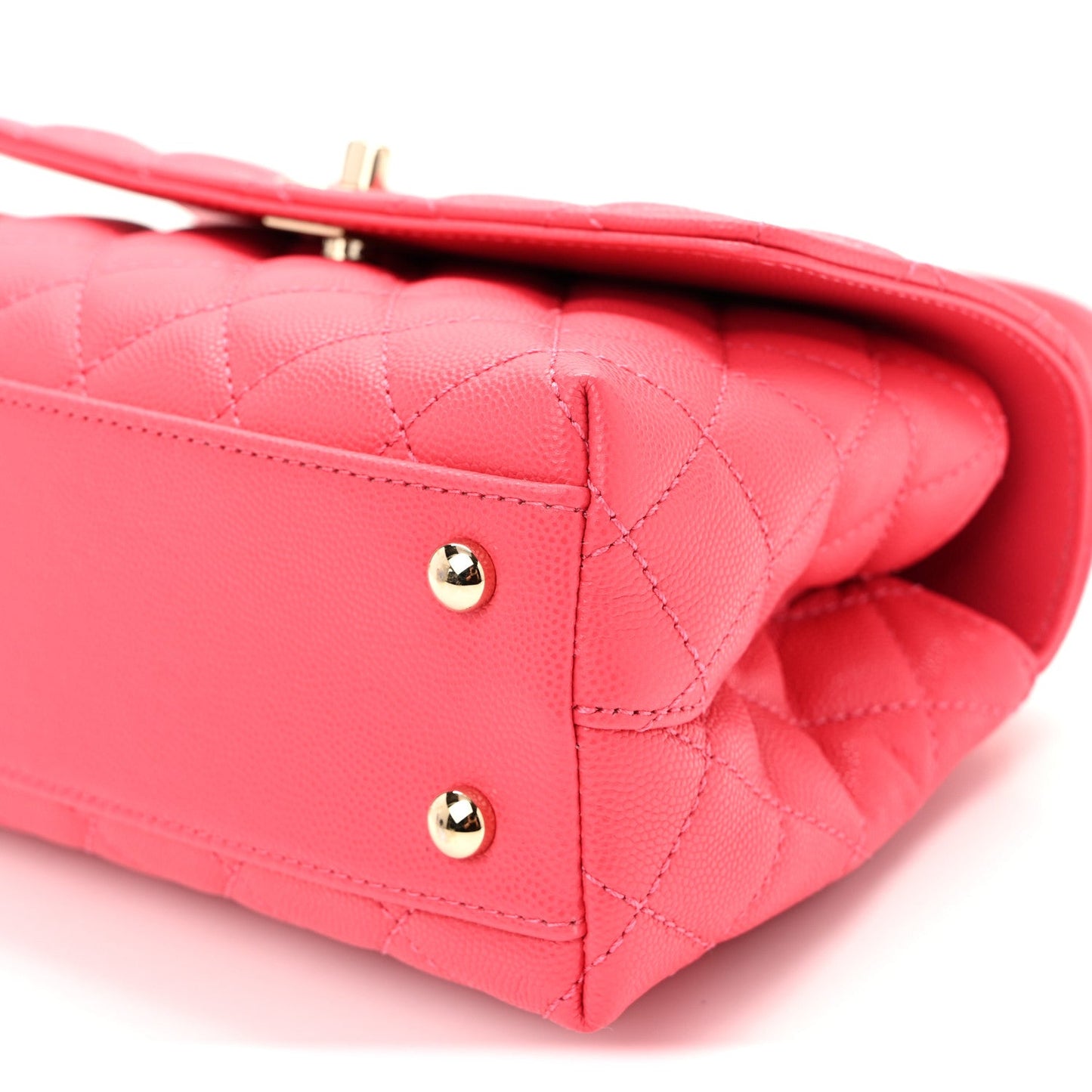 Caviar Quilted Mini Coco Handle Flap Pink