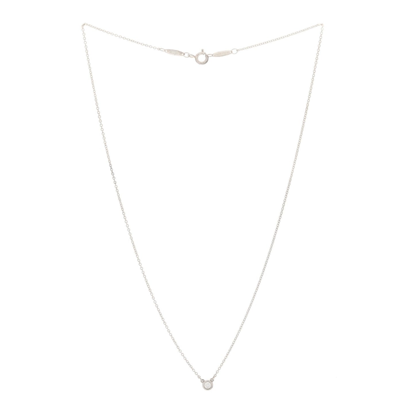Sterling Silver Diamond .07ct Elsa Peretti Diamonds by the Yard Pendant Necklace