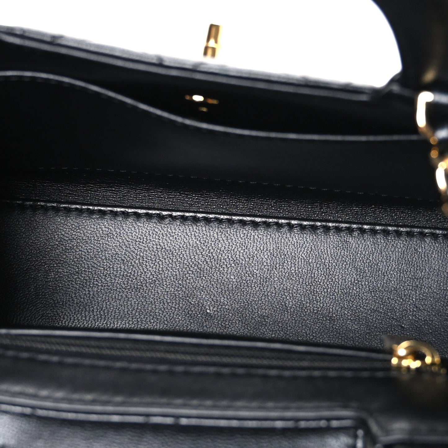 Lambskin Fringe Nano Kelly Shopper Black