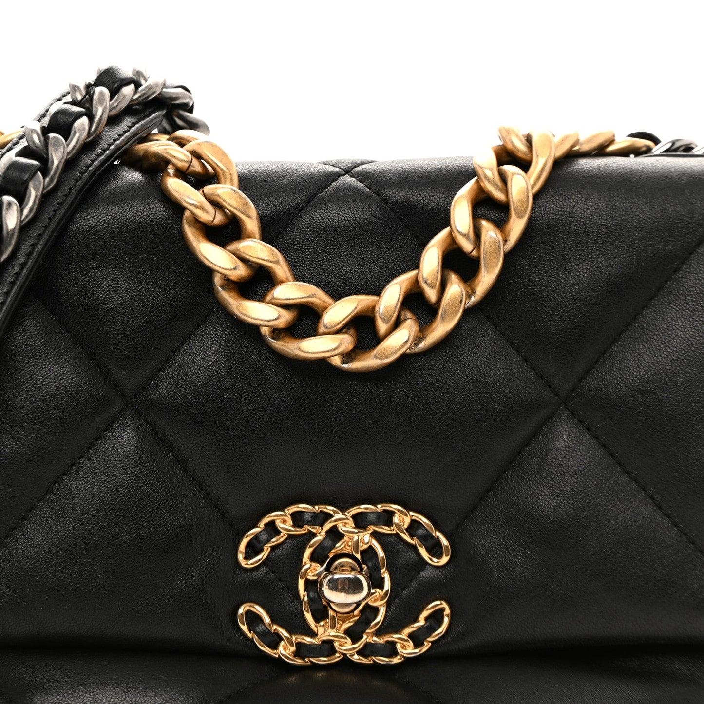 Lambskin Quilted Medium Chanel 19 Flap Black