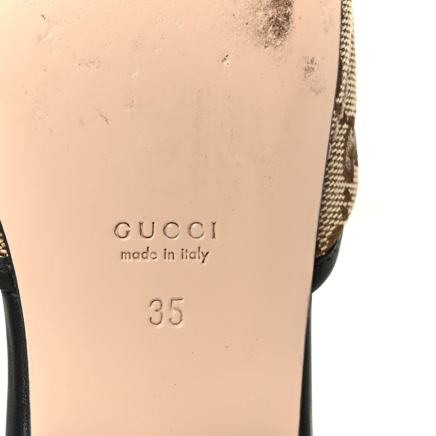 Monogram Matelasse Diagonal GG Marmont Flat Slide Sandals 35 Beige Ebony Black