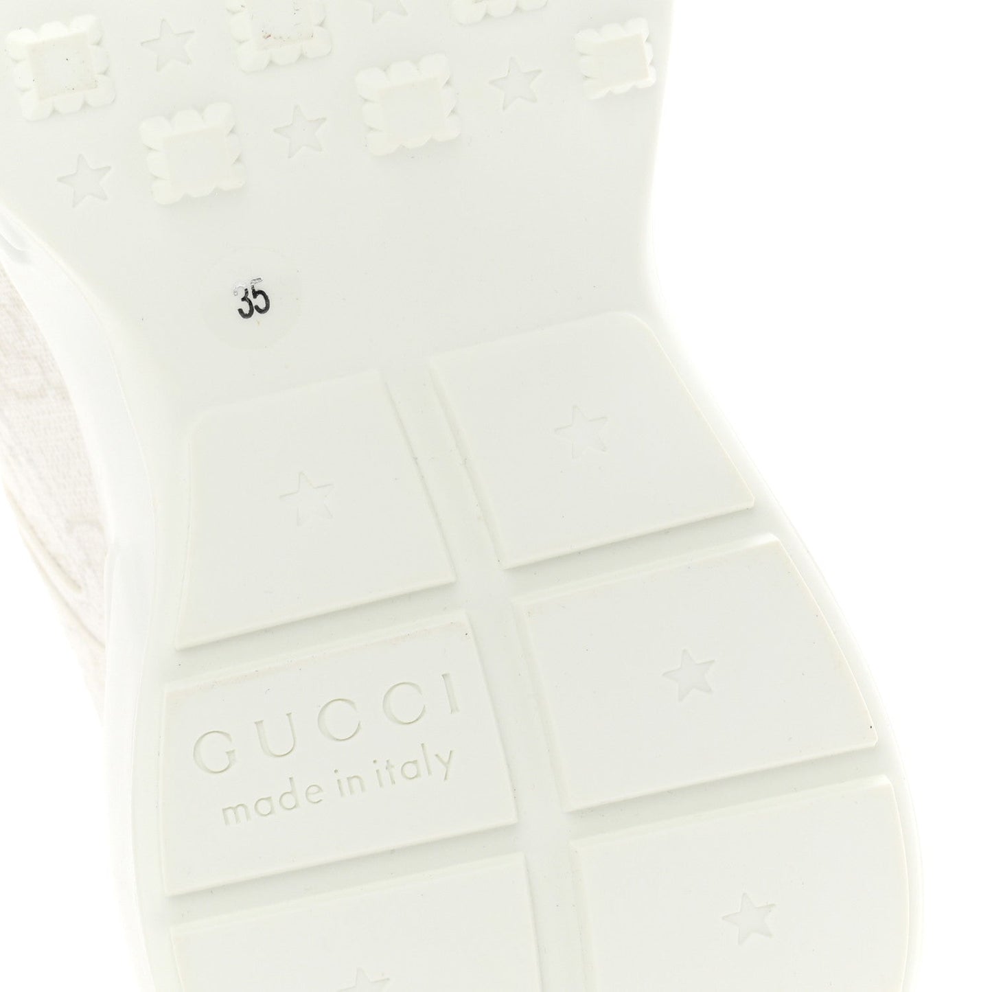 GG Supreme Monogram Womens Rhyton Sneakers 35 White