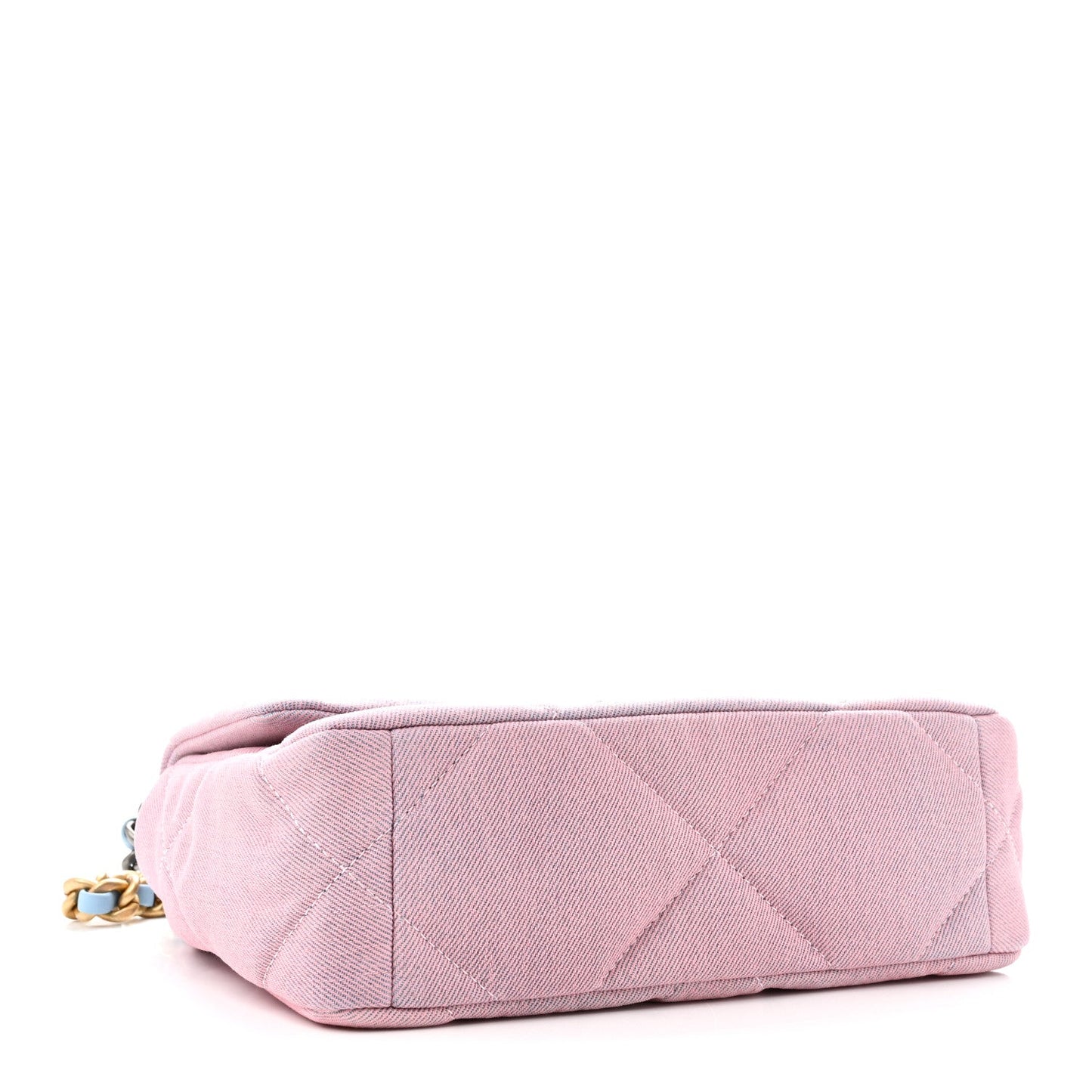 Denim Quilted Medium Chanel 19 Flap Blue Pink