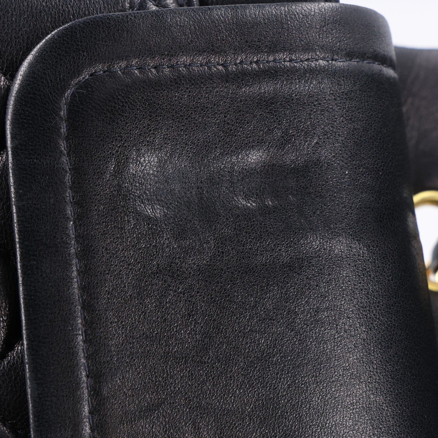 Lambskin Quilted Medium Double Flap Black