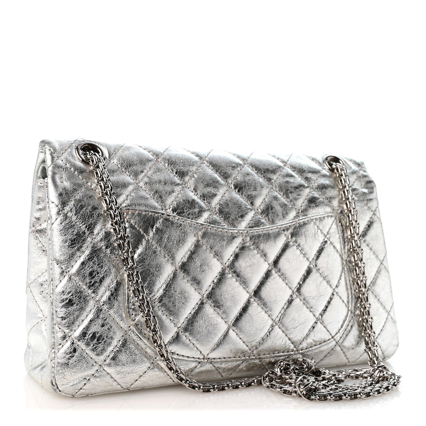 Metallic Aged Calfskin Quilted 2.55 Reissue 226 Flap Silver