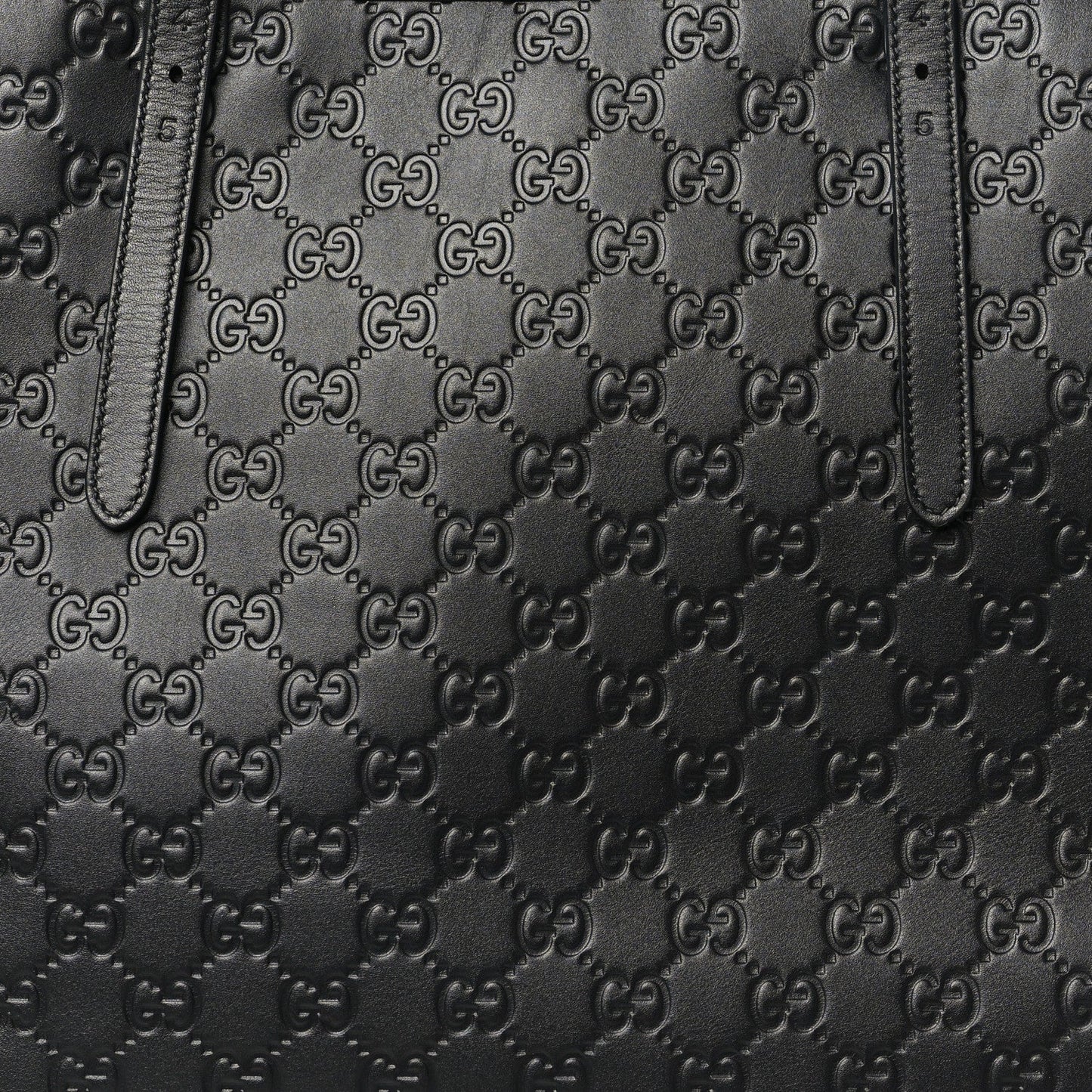 GG Calfskin Embossed Emblem Large Tote Bag Black