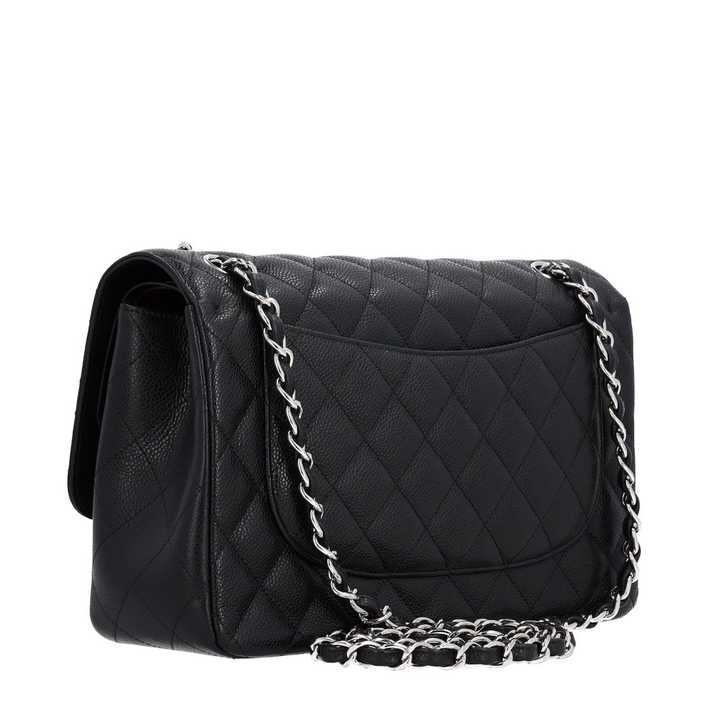 Caviar Quilted Jumbo Double Flap Black