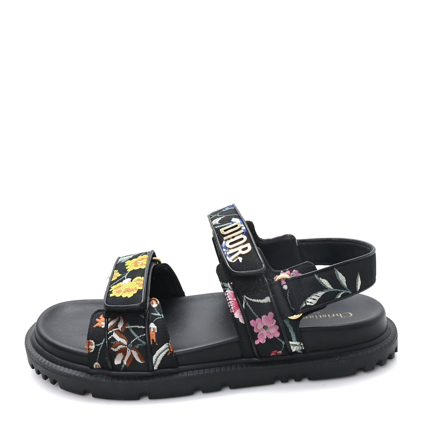 Technical Fabric Petites Fleurs Print Dioract Sandals 40 Black Multicolor