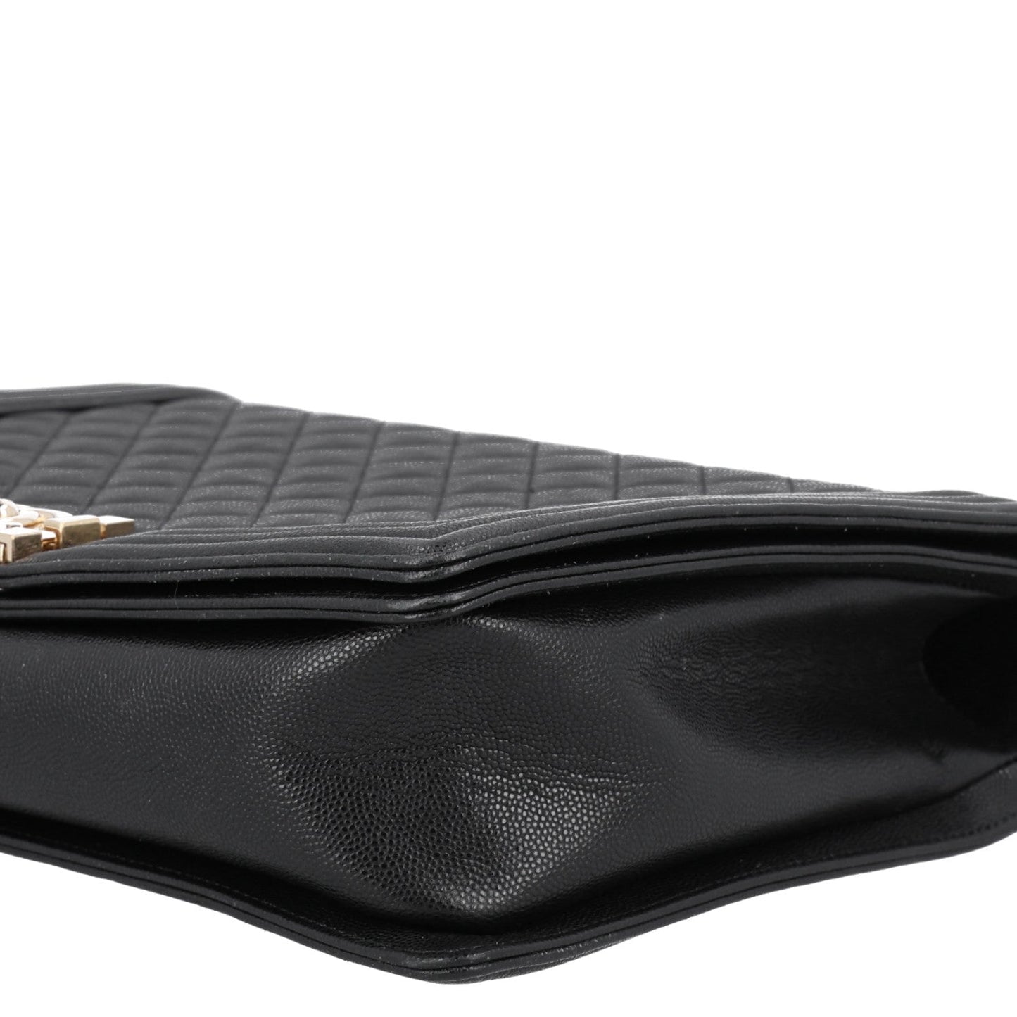 Caviar Quilted Large Boy Flap Black