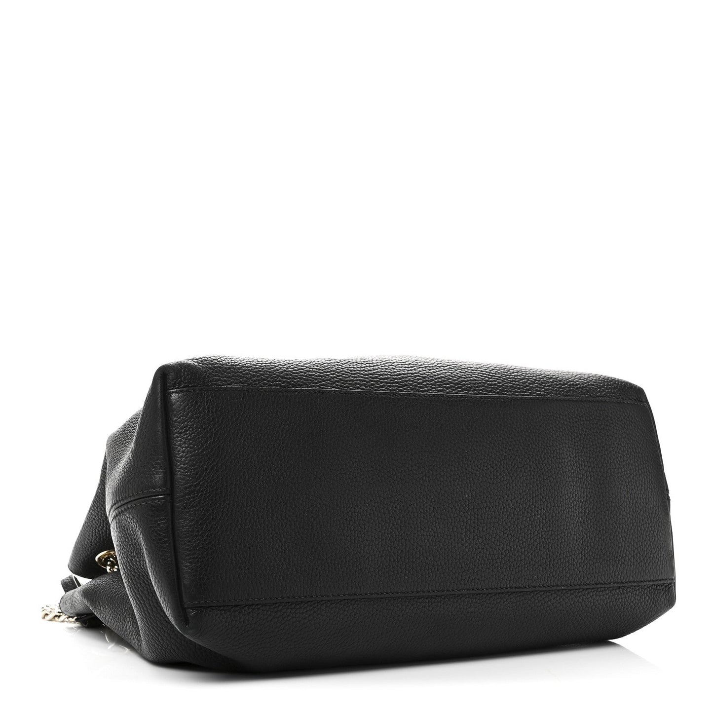 Pebbled Calfskin Medium Soho Chain Shoulder Bag Black