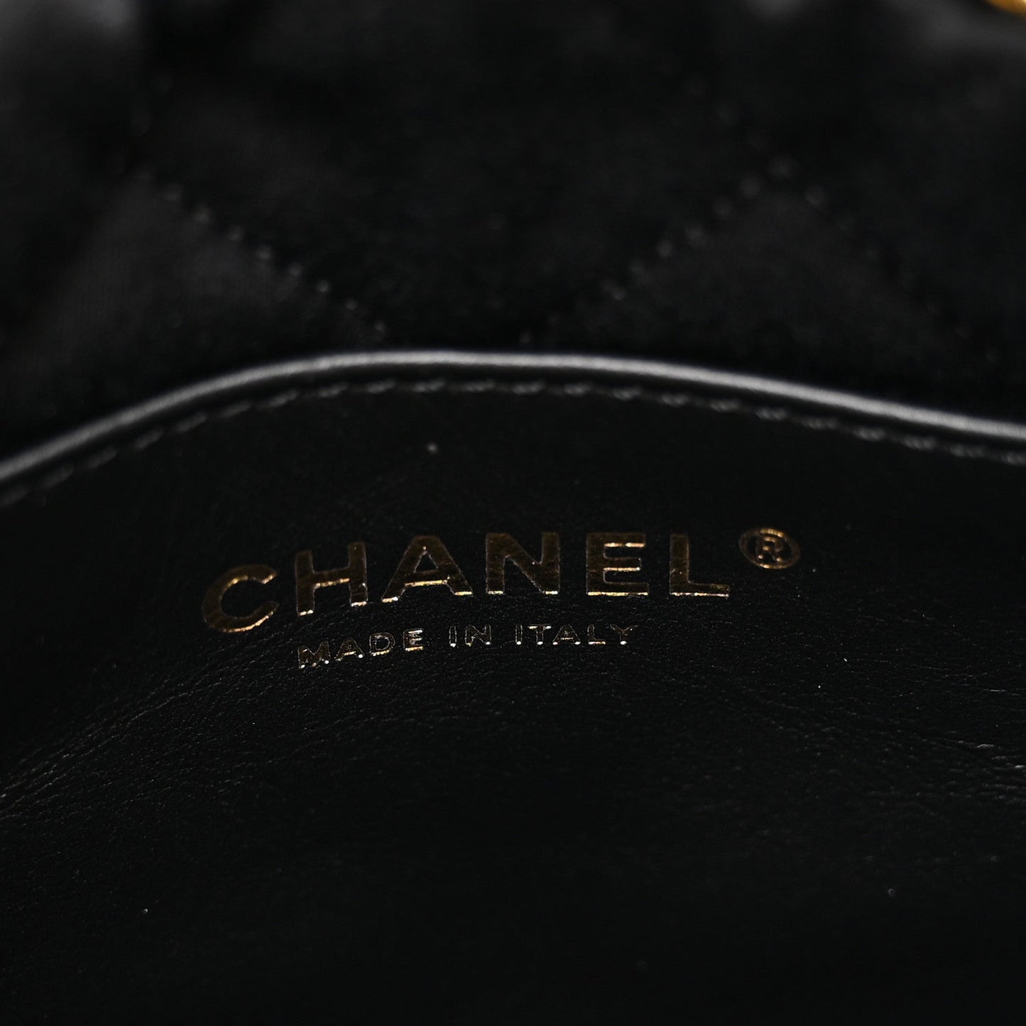 Metallic Calfskin Macrame Mini Chanel 22 Gold