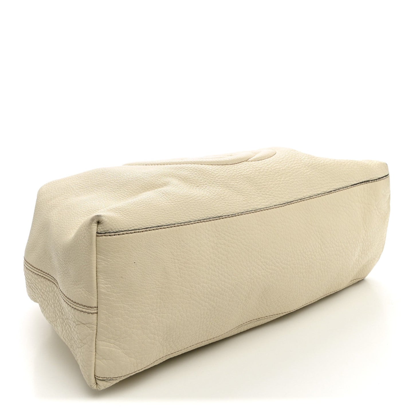 Pebbled Calfskin Medium Soho Chain Shoulder Bag Off White