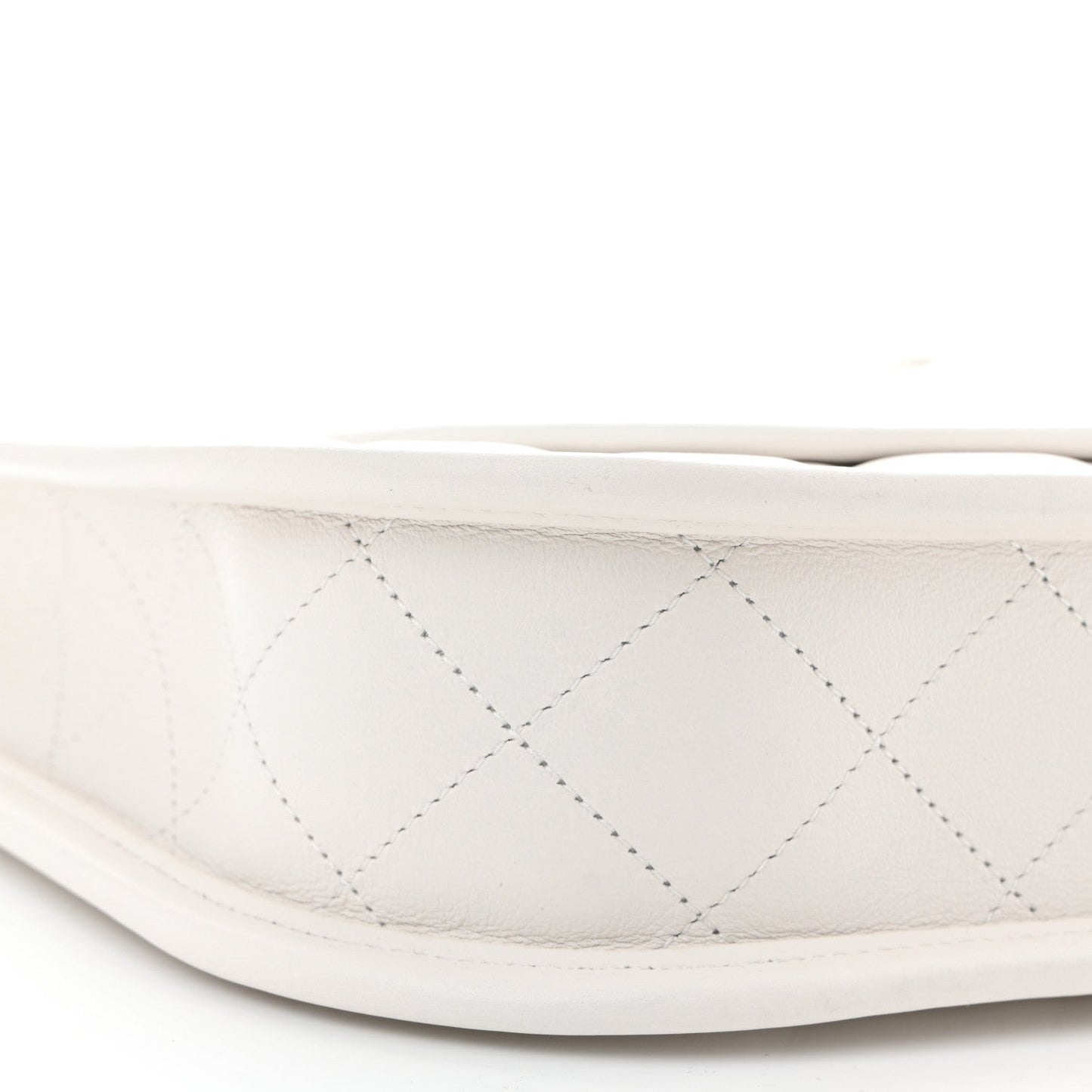 Calfskin Quilted Small Hobo White
