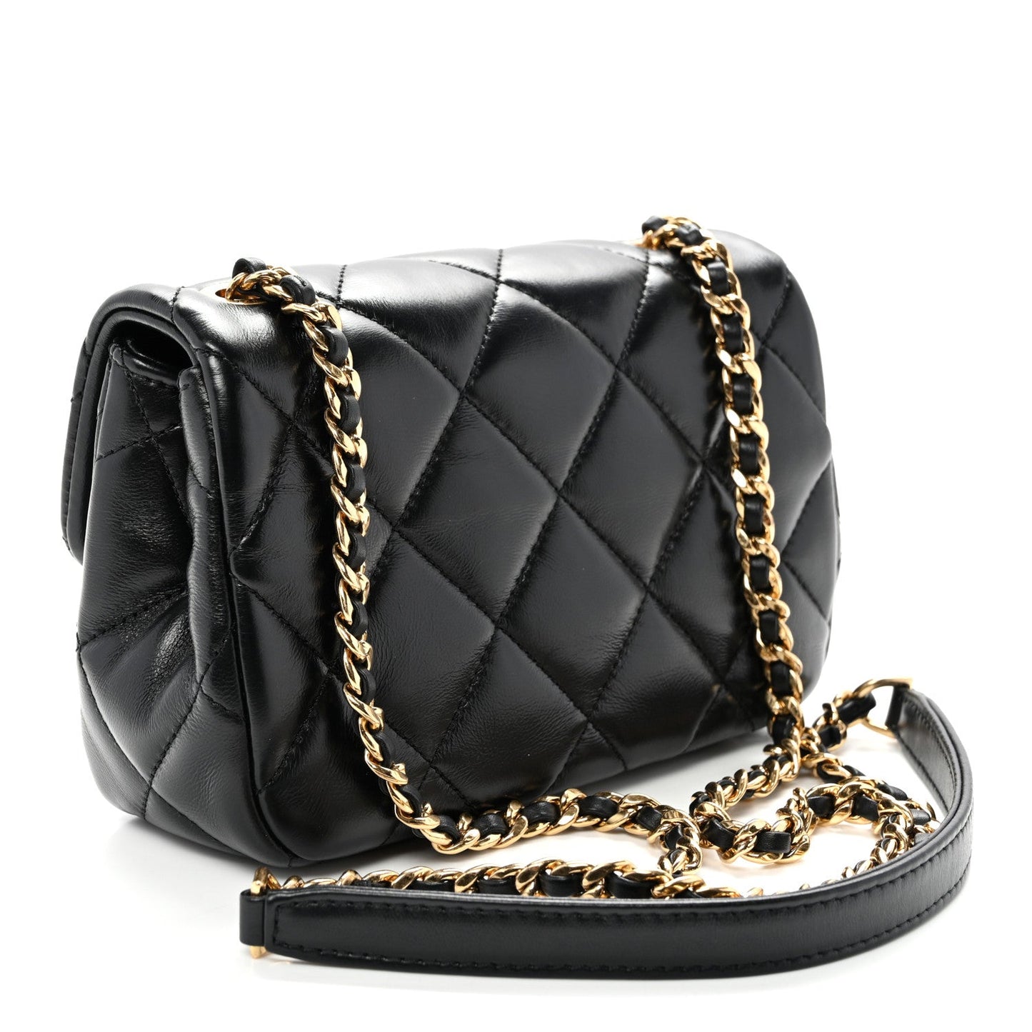 Lambskin Quilted Mini Flap Black