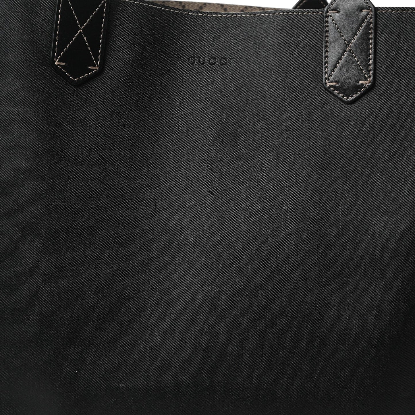 GG Supreme Monogram Large Reversible Tote Beige Black