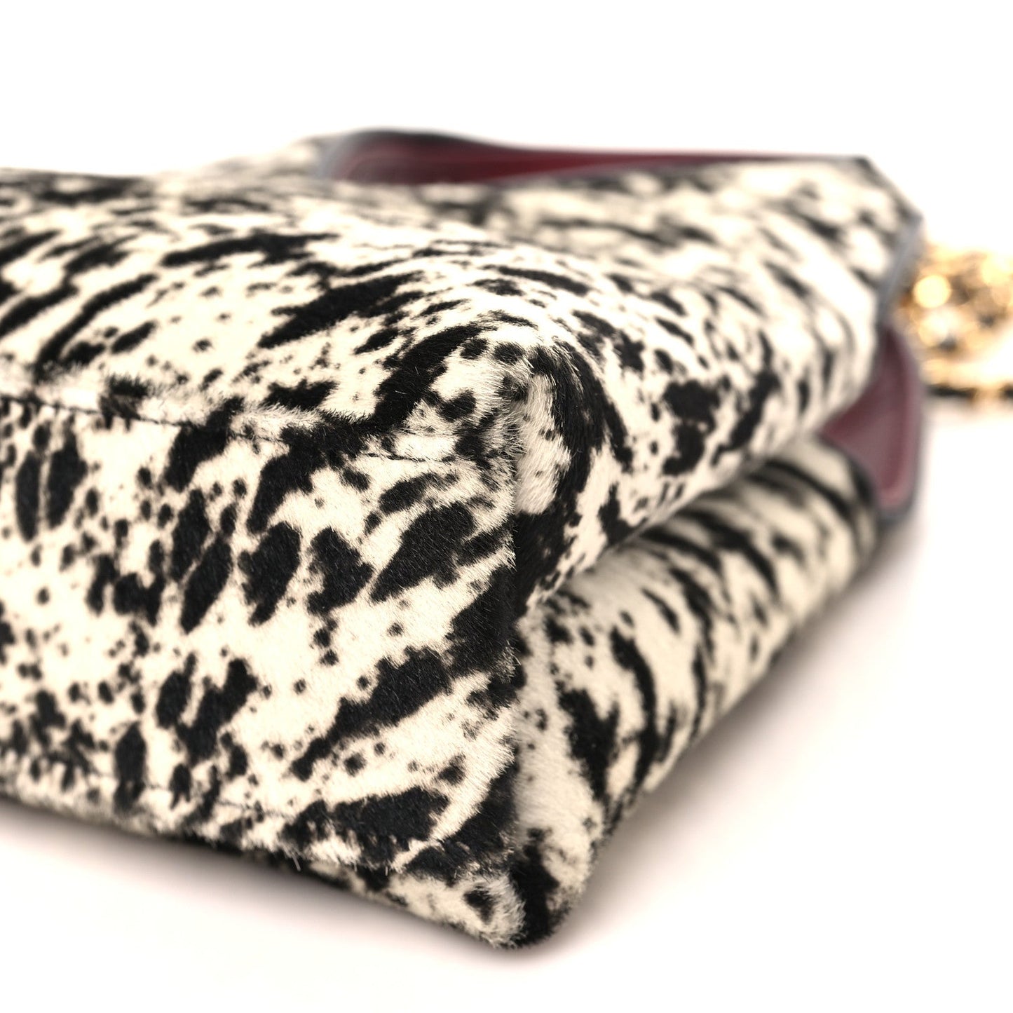 Pony Hair Printed Chic Lady Small Shopping Tote White Black
