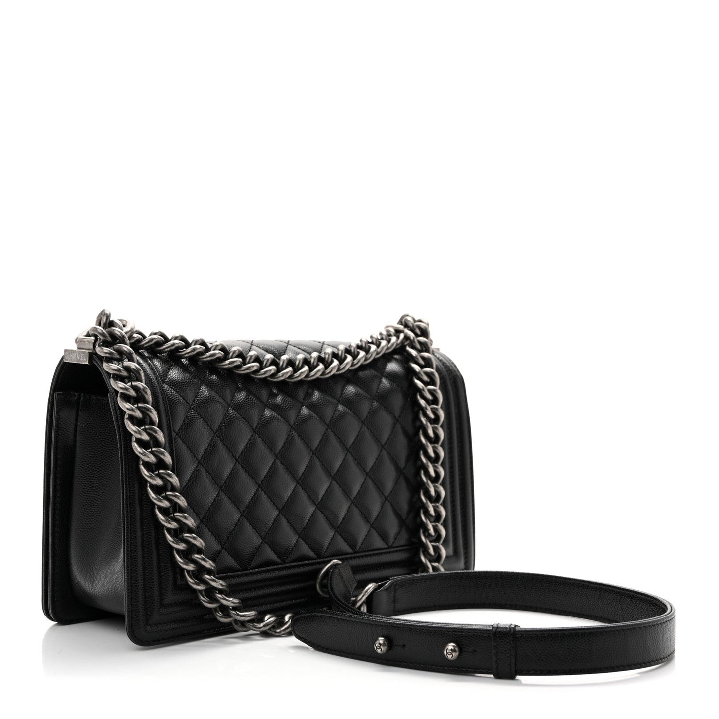 Caviar Quilted Medium Boy Flap Black