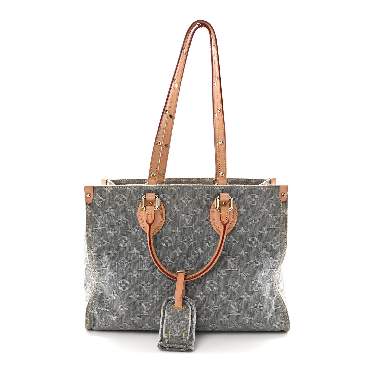 Monogram Denim Onthego MM Washed Grey