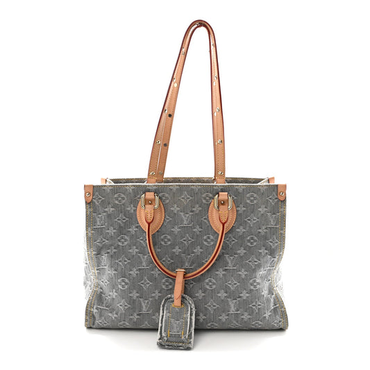 Monogram Denim Onthego MM Washed Grey