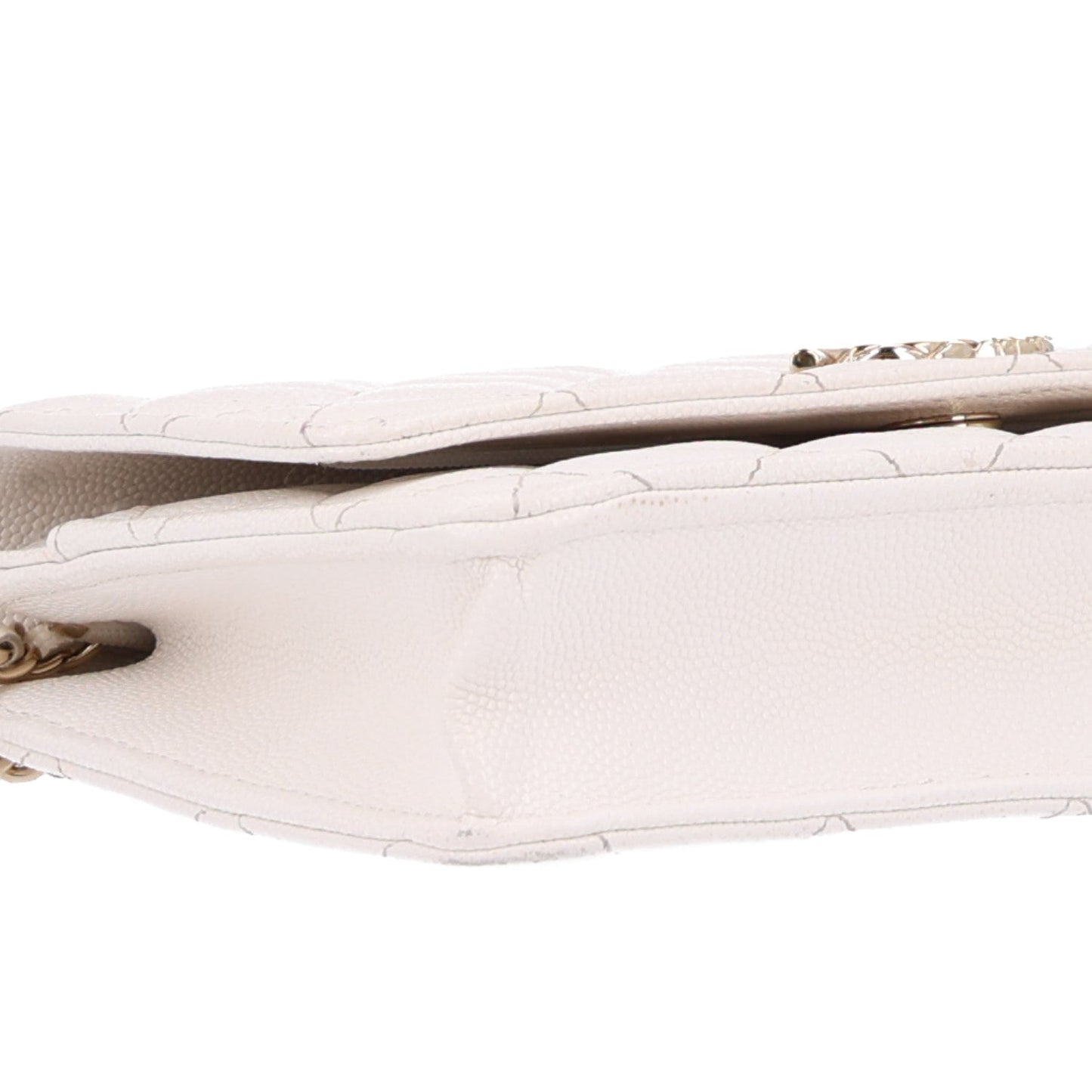 Caviar Quilted Wallet On Chain WOC White