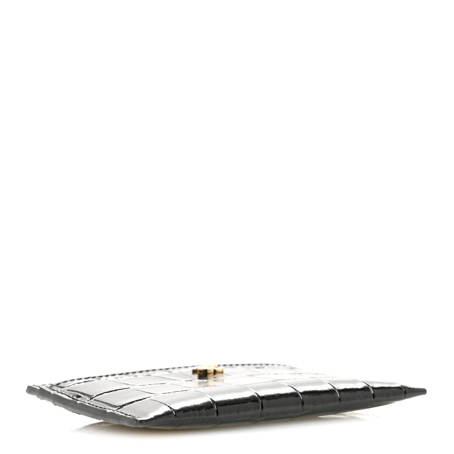 Calfskin Crocodile Embossed Crococo Card Holder Black