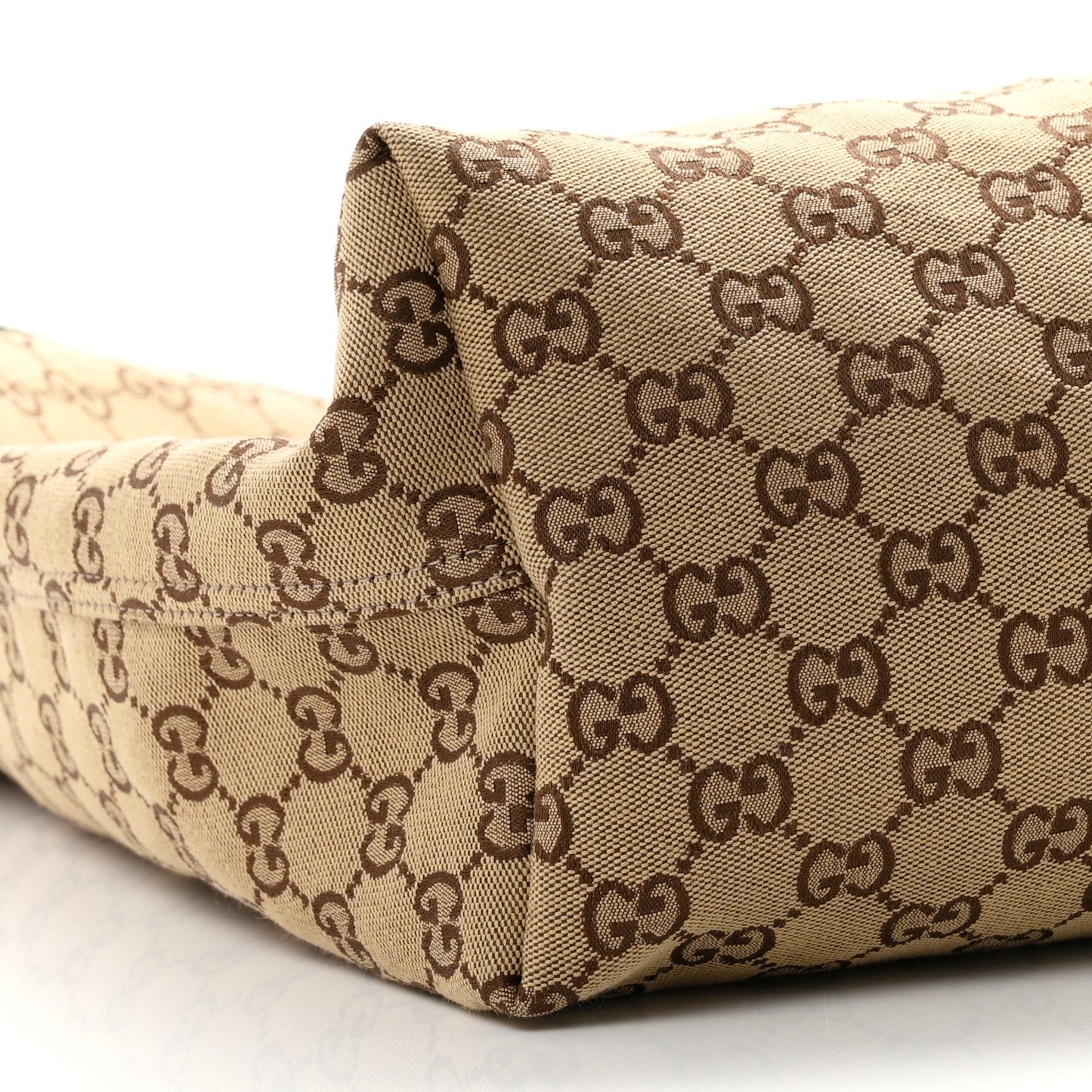 GG Monogram Web Large Giglio Tote Beige Brown