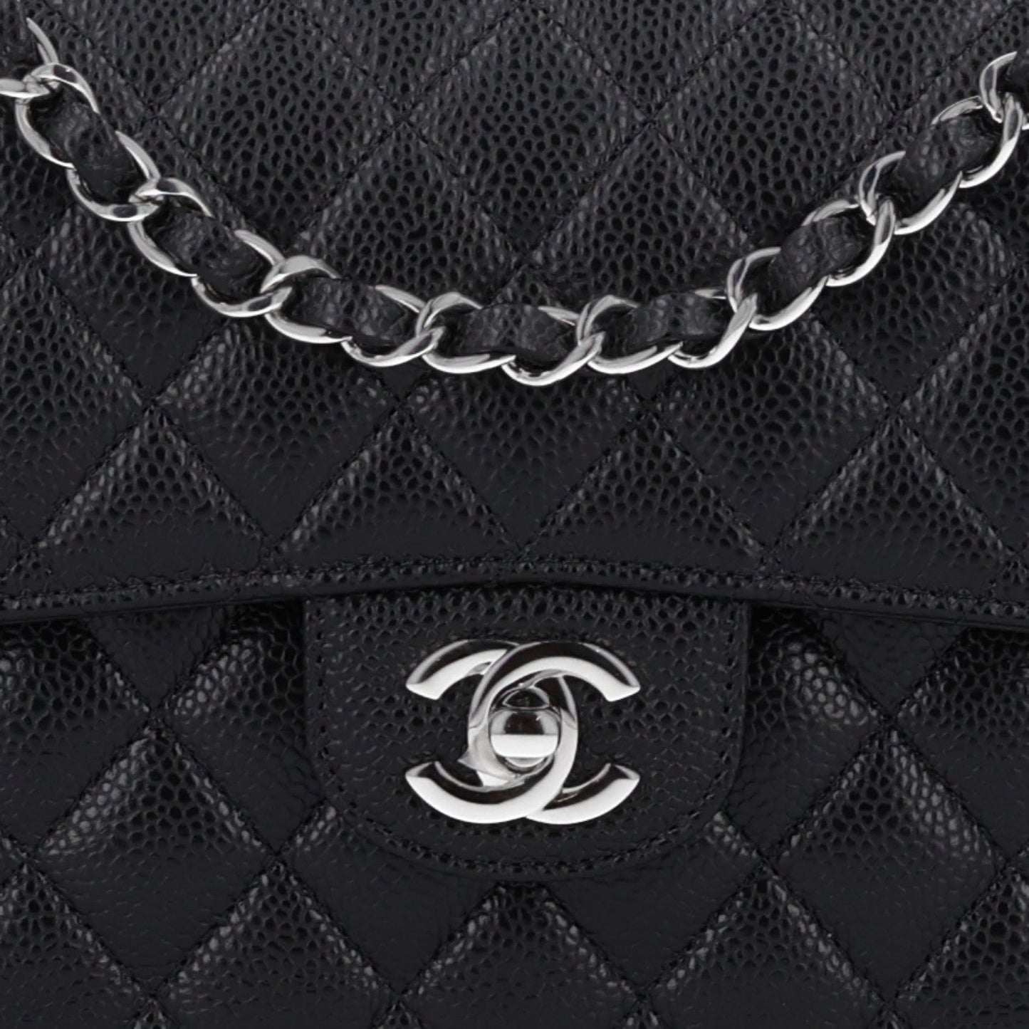 Caviar Quilted Small Double Flap Black