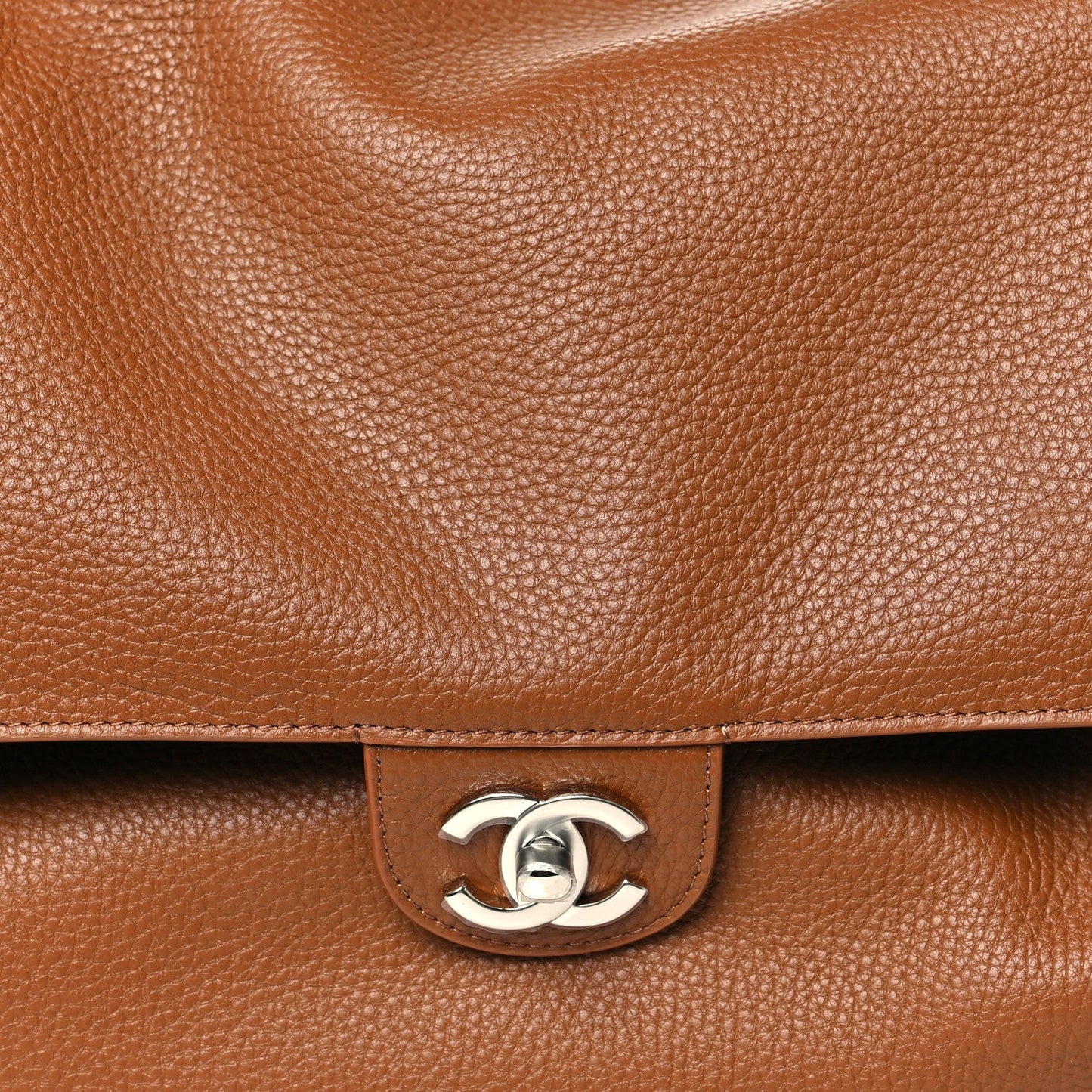Grained Calfskin Souplissimo Maxi Flap Camel