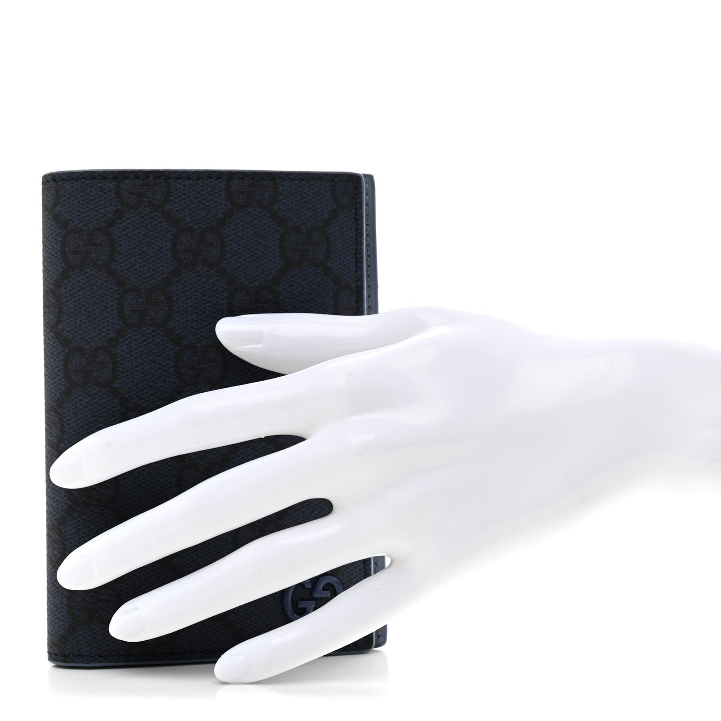 GG Supreme Monogram Passport Case Dark Blue