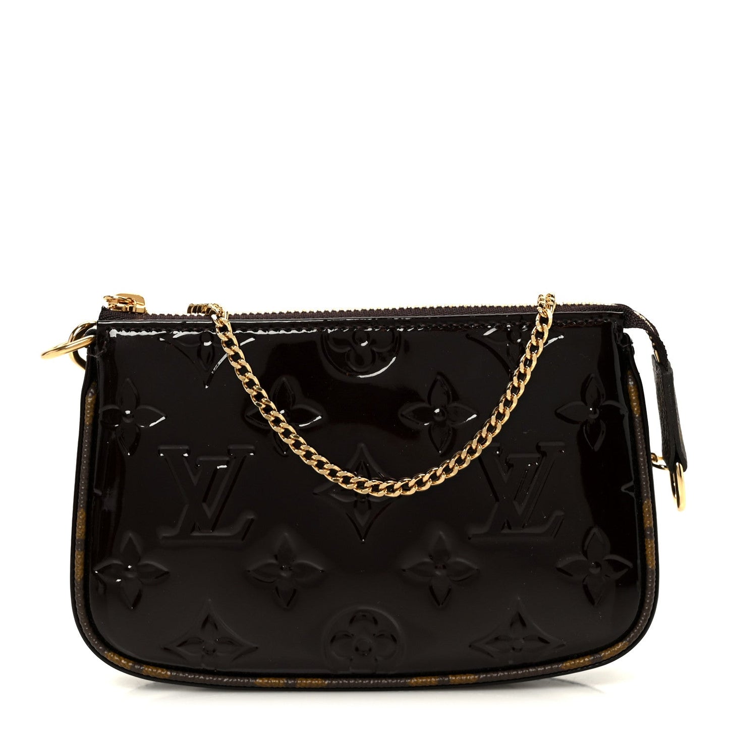Vernis Monogram Mini Pochette Accessories Amarante