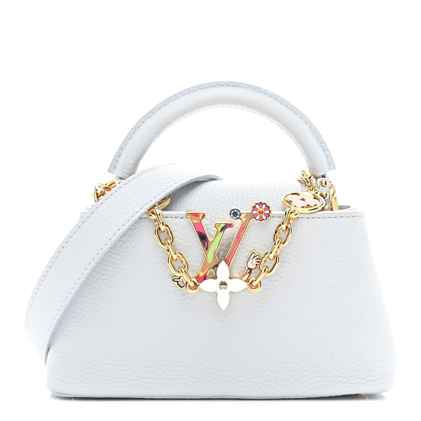 LV X TM Taurillon Capucines East West Mini Olympe Blue