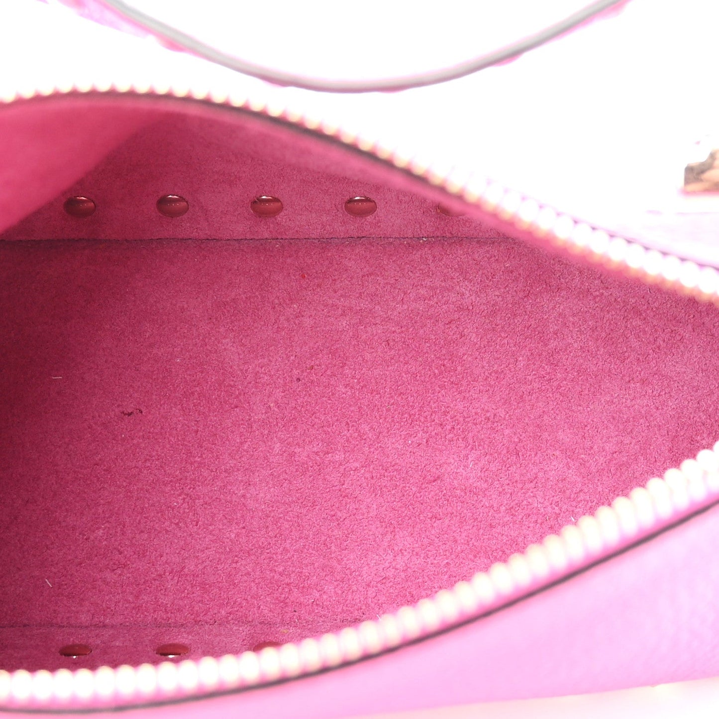 Pebbled Calfskin Small Rockstud Flip Lock Shoulder Bag Fuxia