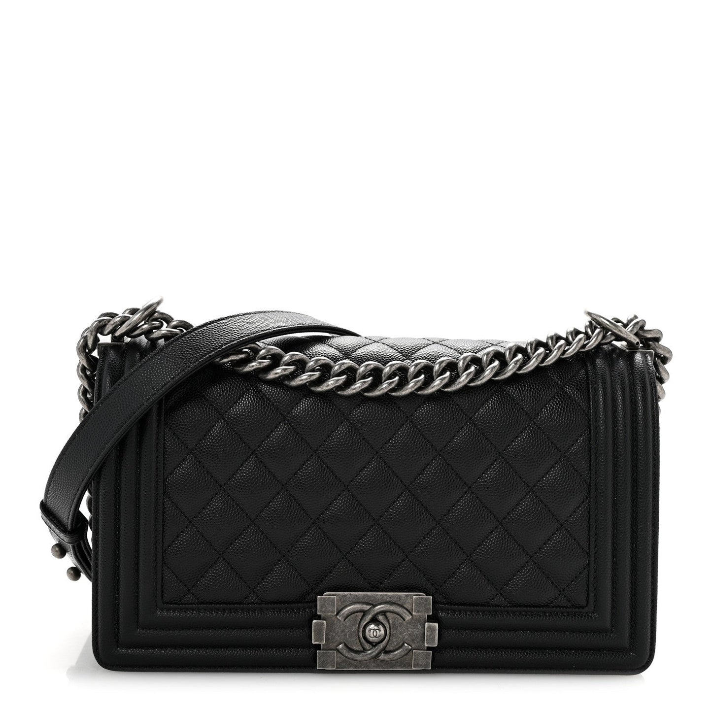 Caviar Quilted Medium Boy Flap Black