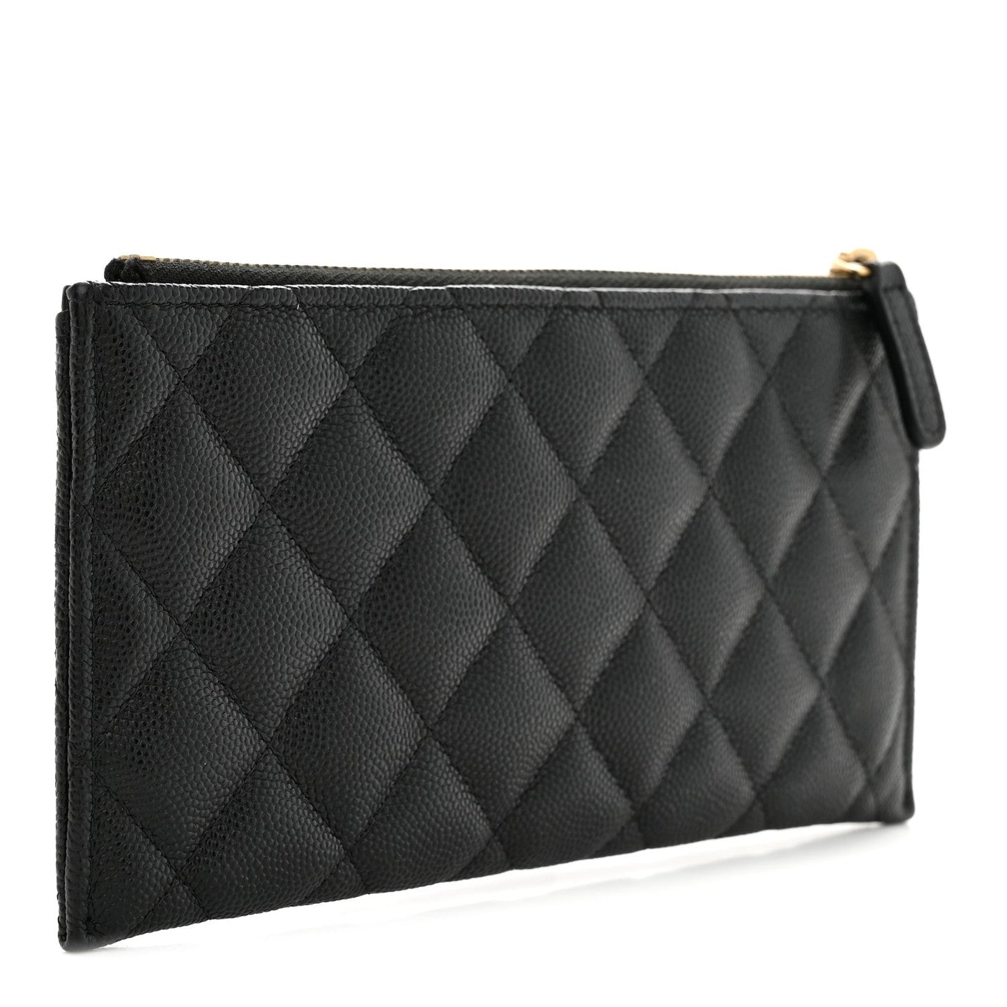 Caviar Quilted Classic Zip Pouch Black