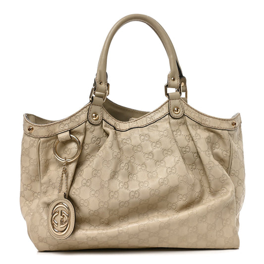 Guccissima Medium Sukey Tote Mystic White