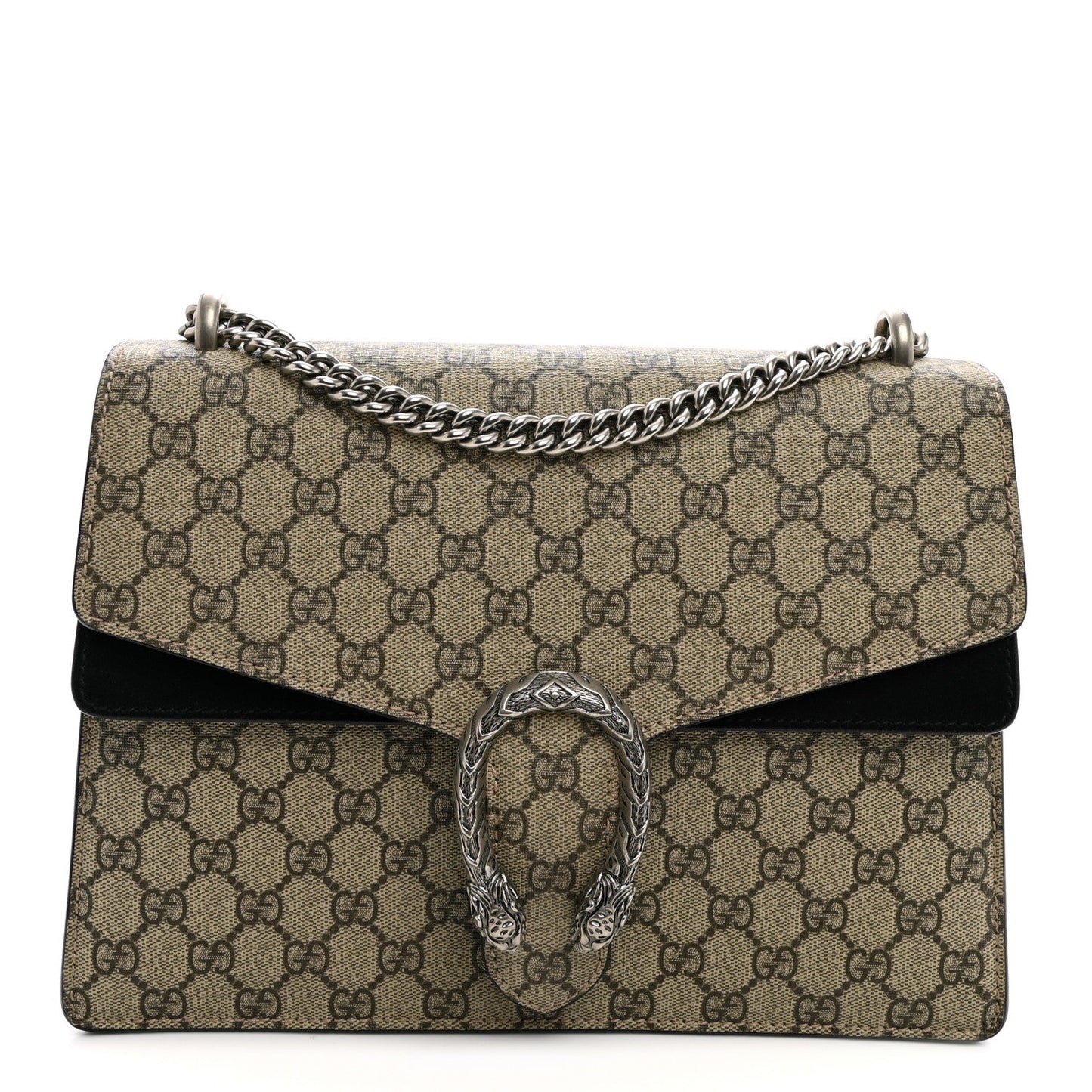 GG Supreme Monogram Medium Dionysus Shoulder Bag Black