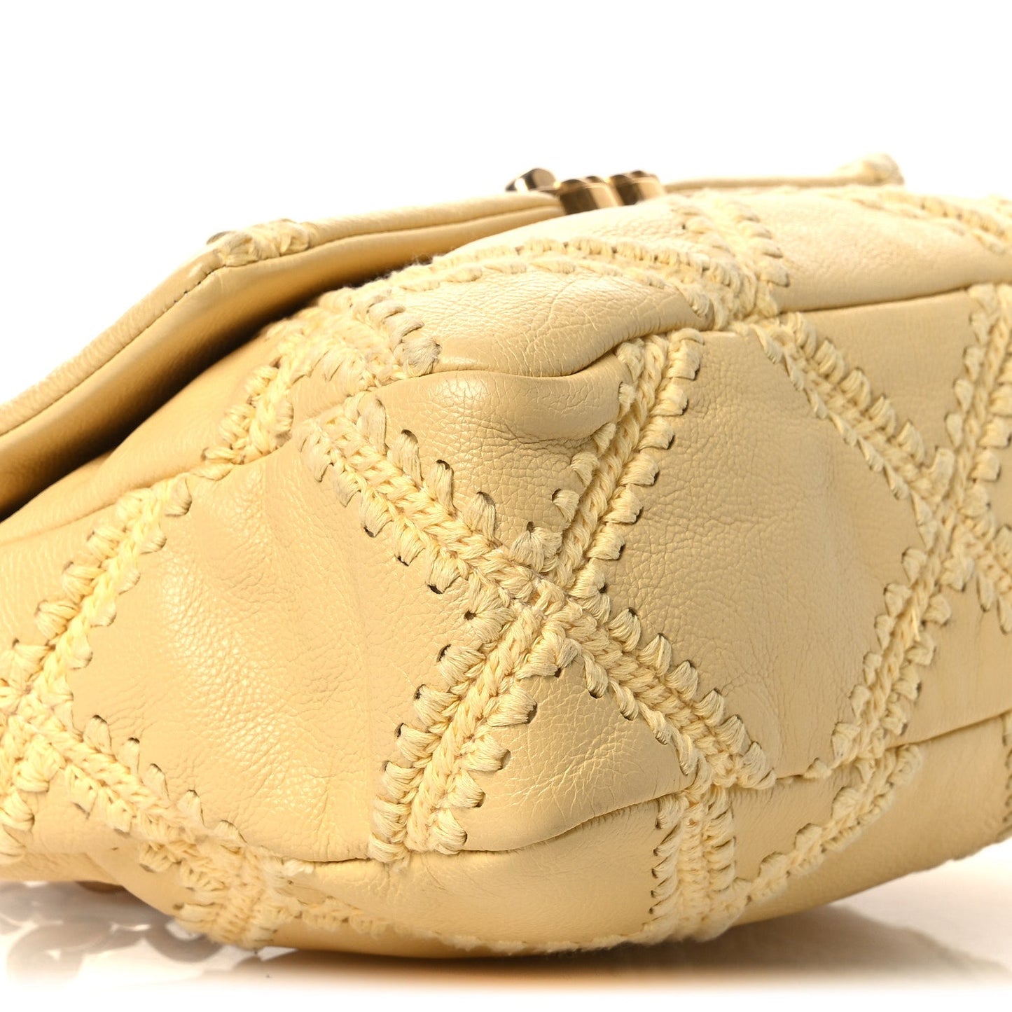 Calfskin Crochet Medium Chanel 19 Flap Yellow