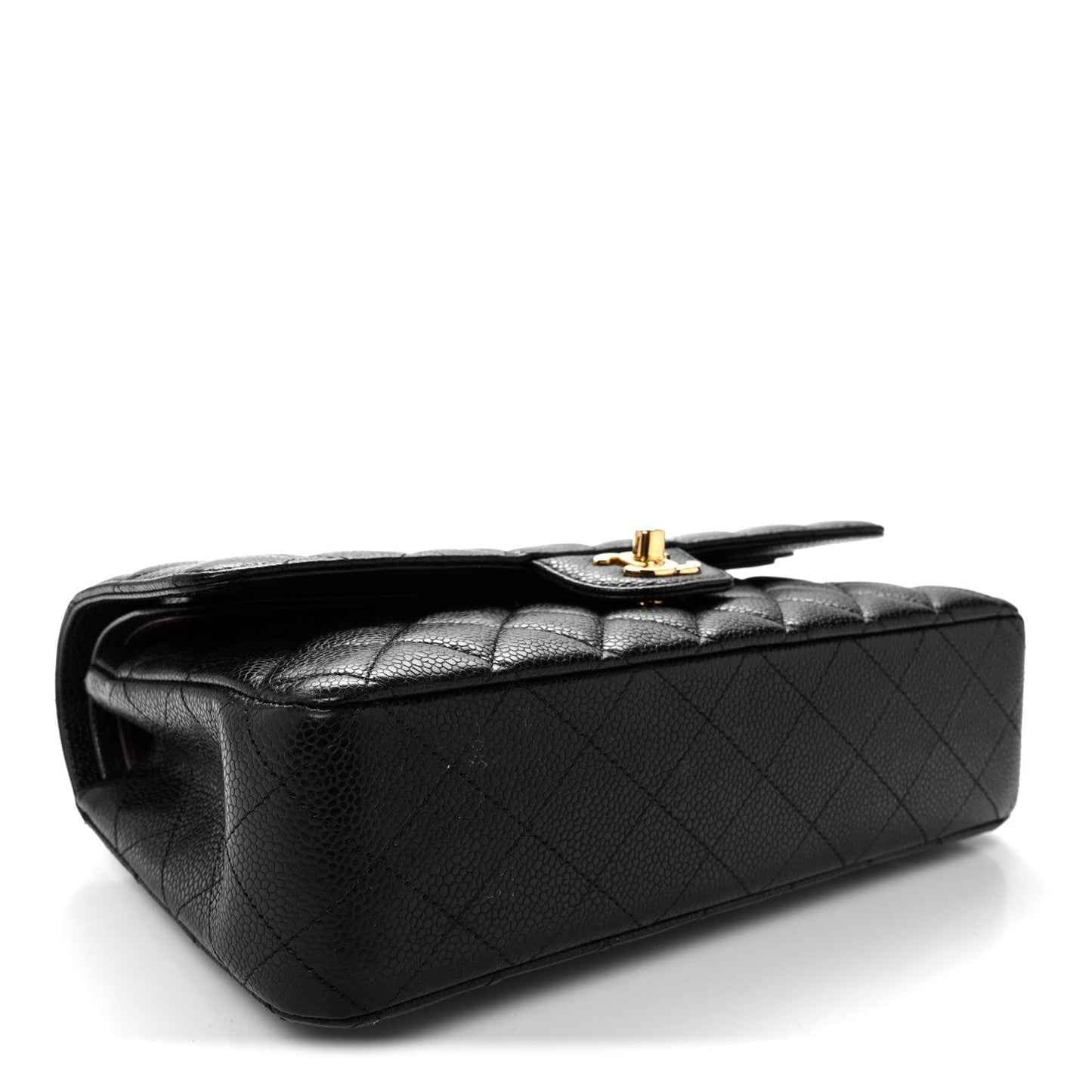 Caviar Quilted Medium Double Flap Black