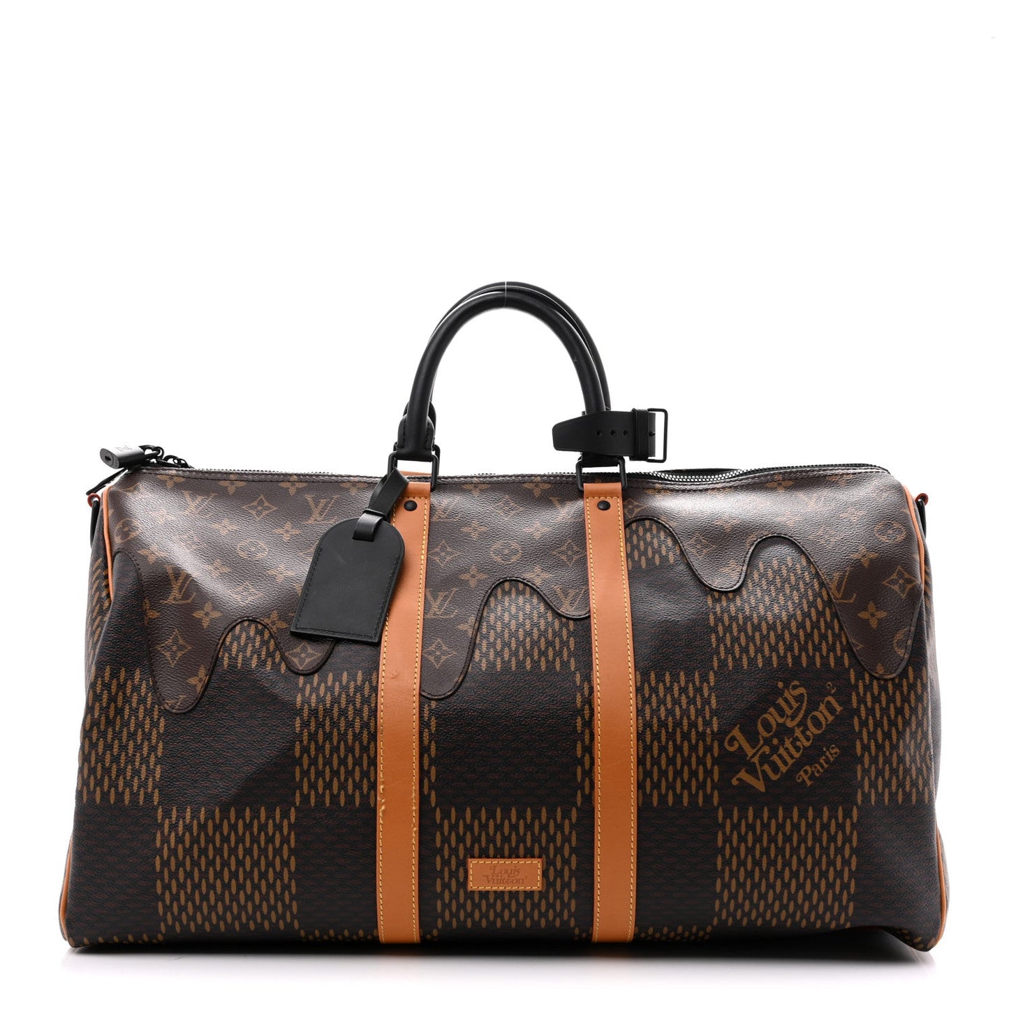 X NIGO Giant Damier Ebene Monogram Keepall Bandouliere 50