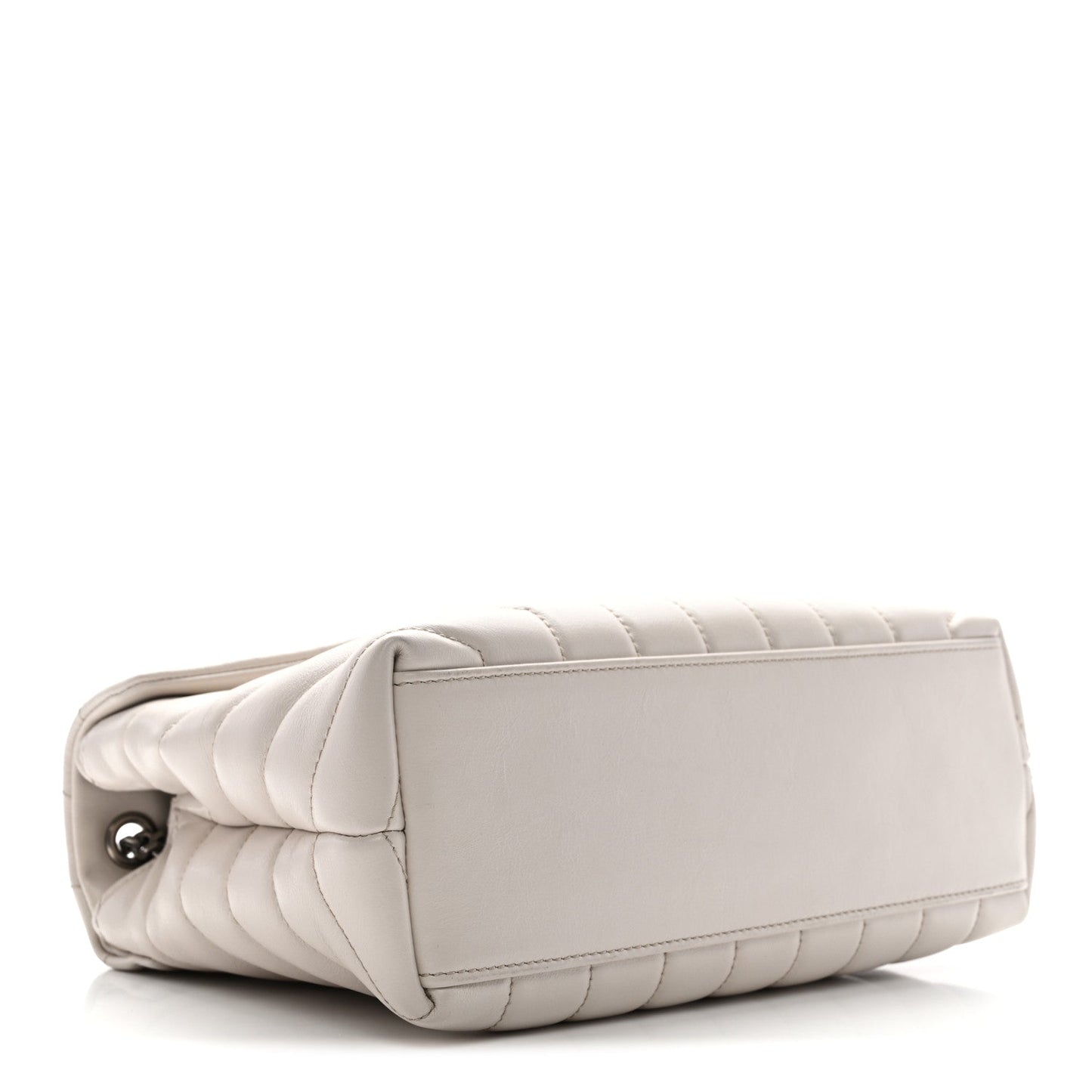 Calfskin Y Quilted Monogram Small Loulou Chain Satchel Ivory