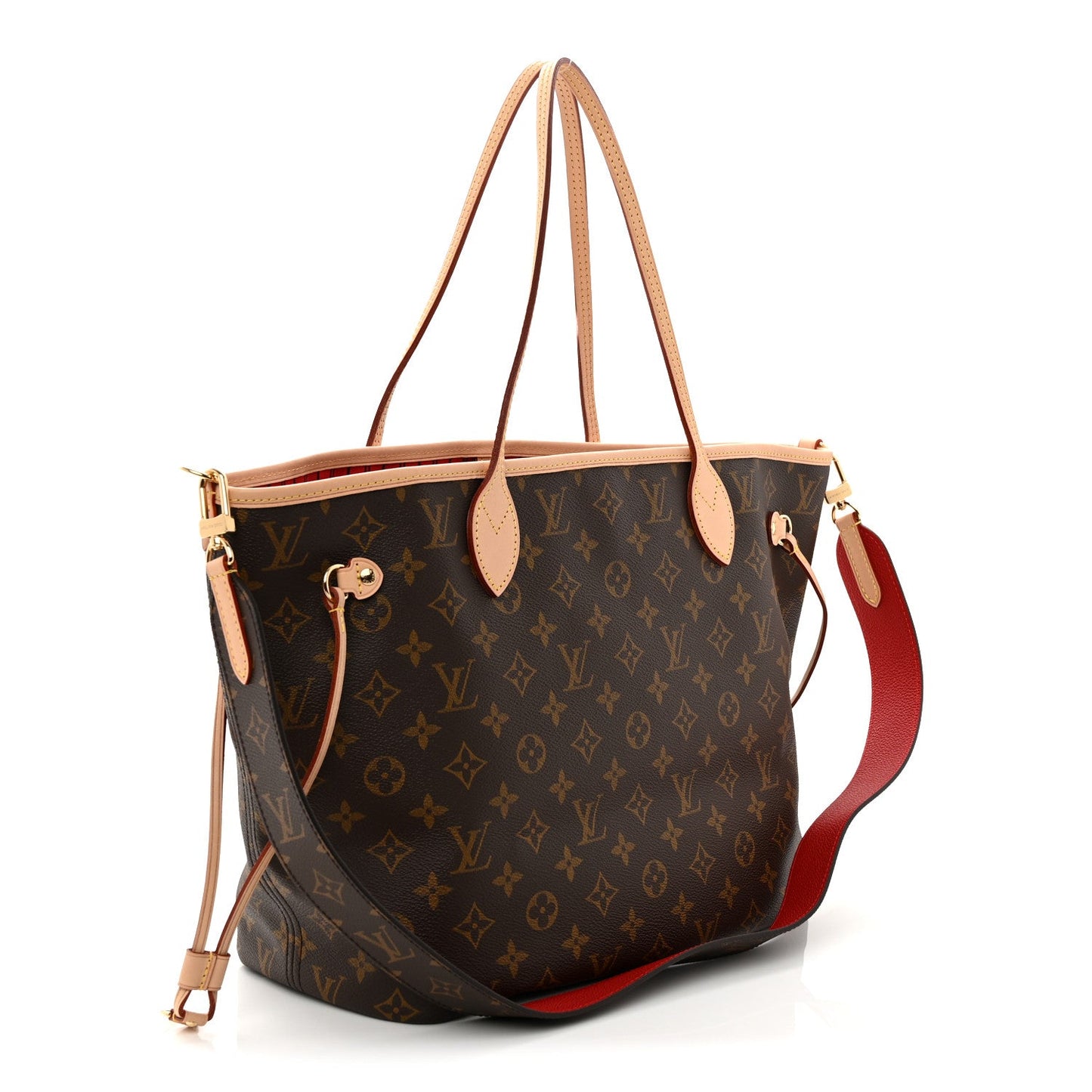 Monogram Inside Out Neverfull Bandouliere MM Rouge Sari