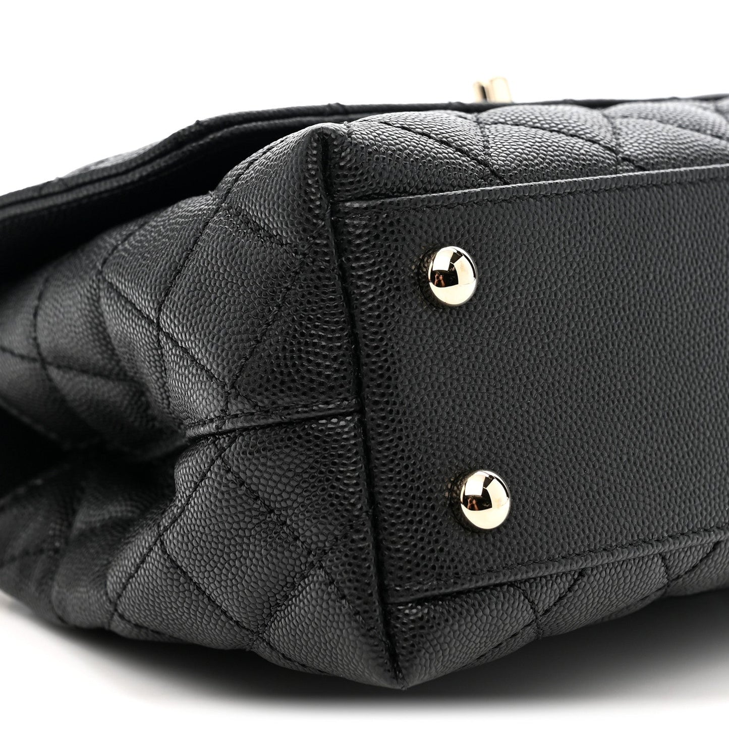 Caviar Quilted Mini Coco Handle Flap Black