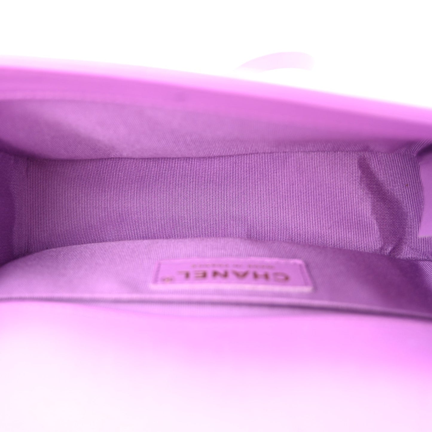 Lambskin Chevron Quilted Small Boy Flap Purple